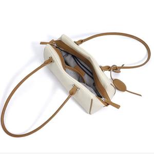 Sac à bandoulière en cuir véritable de qualité supérieure pour femme, élégant sac fourre-tout marron beige avec poignée supérieure et bandoulière réglable - Product Image 5