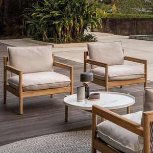 Sofá de patio de teca para exteriores, hecho en Indonesia, muebles de madera maciza - Product Image 1