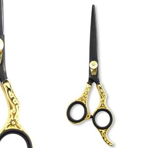 Ciseaux de coiffeur professionnels de beauté en acier inoxydable noir de 6 pouces, ensemble émoussé en caoutchouc céramique tranchant - Product Image 5