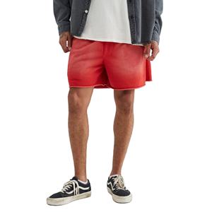 ¡Novedad de 2025! Ropa de calle informal para hombre, pantalones cortos lavados con ácido, de secado rápido, de algodón transpirable, logotipo personalizado, patrón sólido, cintura elástica, lona - Product Image 4