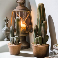 Approvisionnement d'usine vente chaude à la main Cactus en pots plantes artificielles pour la décoration intérieure extérieure décoration bureau désodorisant