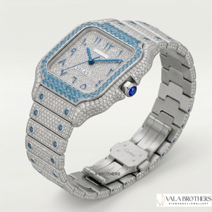Reloj de Lujo Mossinate de Acero Inoxidable Plateado en Oferta, con Brillantes Diamantes y Diseño Resistente al Agua - Product Image 6