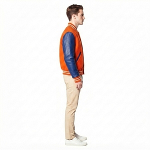 เสื้อแจ็คเก็ต Letterman Varsity แบบสั่งทำพิเศษของ Greek Wear Sorority พร้อมแขนเสื้อแบบตัดกัน สำหรับชุดลำลองในวิทยาลัย - Product Image 3