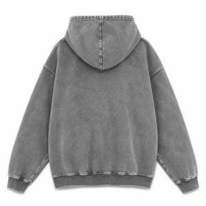 Sweat à capuche pour homme coupe classique délavé à l'acide, style vintage délavé, décontracté streetwear, avec service OEM - Product Image 3
