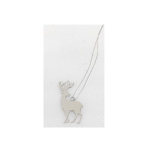 Ornement Cerf Silhouette Argentée Fait Main Écologique avec Corne Décorative et Cordon pour Noël, Inspiré de la Nature - Product Image 5