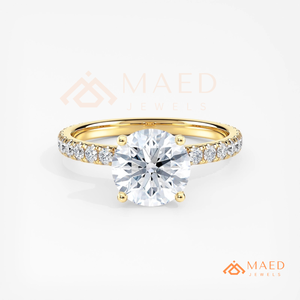 18K Gold Plated Round Moissanite Engagement Ring Lab Grown Diamond Bridal Jewelry Women USA Luxury <b>Gift</b> - Product Image 5