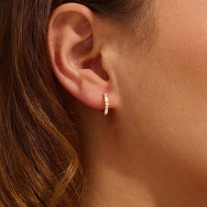 Pendientes de Aro Modernos VB-SR42 de V B Arts, Diseño de Moda, Oro de 14K, Diamante Cultivado en Laboratorio VS1, Certificado IGI, Pendientes de Boda con Seis Piedras - Product Image 2