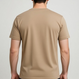 T-shirt pour homme à col rond, manches courtes, couleur unie, coupe classique, tissu tricoté de qualité supérieure, personnalisable - Product Image 3