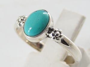 แหวนเงินแท้ 925 ประดับพลอยทิเบตธรรมชาติ งานฝีมือ  ของขวัญสำหรับงานแต่งงานและวันเกิดสำหรับผู้หญิง - Product Image 2