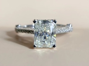 Luxury <b>Cushion</b> Cut Moissanite Diamond Ring 925 Sterling Silver Engagement Ring Elegant Bridal Jewelry - Product Image 3