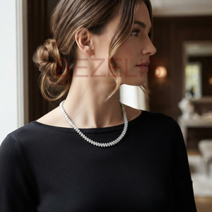 Collier de diamants marquise cultivés en laboratoire, chaîne tennis en diamants EF VVS VS CVD, bijoux en diamants créés en laboratoire de haute qualité - Product Image 4