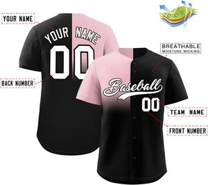 Maillot de baseball respirant en maille imprimé intégral, contraste de couleurs, séchage rapide, pour adultes, fourniture de tenues d'équipe OEM, 100 % polyester (avant) - Product Image 1