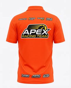 Diseña tu propia camiseta polo de automovilismo con sublimación y bordado, ligera, tallas grandes, para el personal del equipo Pitcrew. - Product Image 2