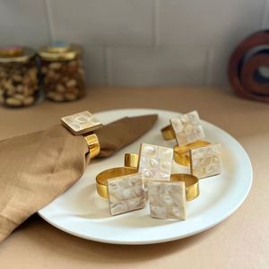 Premium Design Brass <b>MOP</b> Napkin Ring Metal Napkin Ring With <b>MOP</b> Inlay Stainless steel Napkin Ring At Factory Wholesale Price - Product Image 2