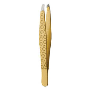 Stainless Steel Eyebrow Tweezers Professional Slant Tip Hair <b>Removal</b> Tweezer - Product Image 1
