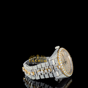 Reloj Deportivo de Moda de Dos Tonos, Dorado y Plateado, con Cristal de Cuarzo, Movimiento ETA, Resistente al Agua 3BAR, con Función de Fecha - Product Image 3