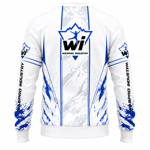 เสื้อสเวตเชิ้ตคอกลมพิมพ์ลายซับลิเมชั่นสีขาวน้ำเงินสำหรับผู้ชายจาก Warpro Industry ทรงปกติ สวมใส่สบายๆ ในฤดูใบไม้ร่วง - Product Image 4