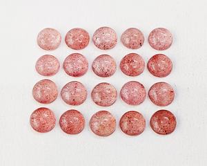 Cabalones de Cuarzo Rojo Fresa Natural AAA: Piedras Preciosas Redondas Facetadas de 8*8 mm 10*10 mm, 100% NATURALES para la Fabricación de Joyas - Product Image 3