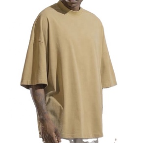 T-shirt Oversize Boxy de Haute Qualité, Vêtements Streetwear Hip Hop, T-shirt Personnalisé avec Logo ou Motif, Lavage Acide, pour Hommes - Product Image 6