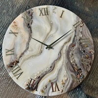 Jam Dinding Resin Penuh Gaya Baru untuk Dekorasi Dinding Ruangan Desain Modern Bulat untuk ruang tamu & dekorasi rumah Jam Dinding Terbaik