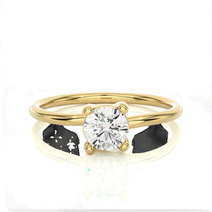 Bague solitaire de luxe en argent sterling 925 avec moissanite taille brillant ronde, bijoux fins pour anniversaire, mariage, fiançailles - Product Image 1
