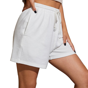 Shorts Deportivos Casuales de Poliéster para Mujer, Cintura Alta, Transpirables, con Cordón Ajustable, Cintura Elástica y Bolsillos, para Deportes, Gimnasio y Ropa Urbana - Product Image 4