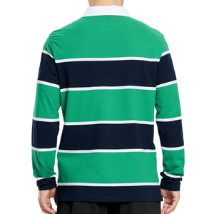 Pull rayé de haute qualité 2026 pour hommes, chemise polo de rugby personnalisée à manches longues pour hommes, 100 % coton, chemises de rugby pour hommes avec logo - Product Image 3