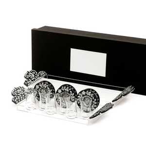 Plateau de service moderne tendance en nacre avec assiettes à thé, rectangulaire, écologique, compatible lave-vaisselle, pour usage domestique - Product Image 5