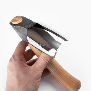 STEEL CRAFT INTERNATIONAL Hand-Forged High Carbon Steel Flat Backed Hammer <b>Axe</b> 8" Professional Woodworking Full Tang Ash Wood - Product Image 2