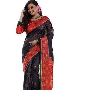 Sari de seda Tussar suave y elegante para niñas, comodidad personalizada con hermosos estampados de pavo real, Ropa Étnica tradicional - Product Image 1