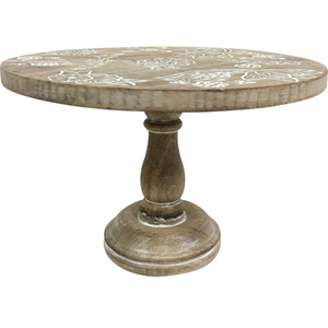 Soporte de Madera Tallado a Mano con Diseño Floral para Tartas, Pedestal para Bodas, Decoración de Cocina Rústica, Diseño Moderno Ecológico, Apto para Microondas - Product Image 1