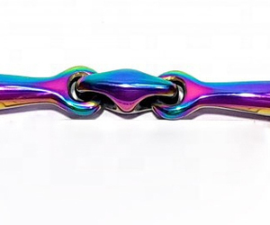 Bridons à anneaux détachables en acier inoxydable couleur arc-en-ciel pour l'équitation, adaptés à tous les âges de chevaux. - Product Image 5