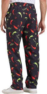 Pantalones de Chef Holgados Negros para Hombre 2025, Talla XL, Cintura Elástica Formal, Antiarrugas, Rectos, Personalizables, con Cremallera, Teñido Liso, de Color - Product Image 2
