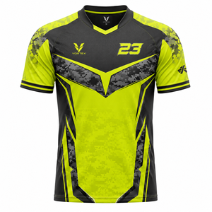 Maillot de baseball pour homme VORTEX, sublimation, jaune, noir, camouflage, polyester à séchage rapide, taille M - Product Image 1