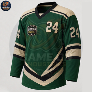 Pro Team Sportswear Breathable Sublimation Oem Odm Supplier New Trendy Custom Green Black Ice Hockey Jersey And Pants Sets - Product Image 4