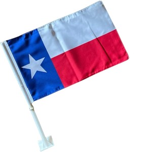 Drapeau rectangulaire portable en polyester pour l'Académie de natation du Texas, modèle ATF01, avec mât en acrylique, imprimé numériquement, durable, pour usage promotionnel - Product Image 1