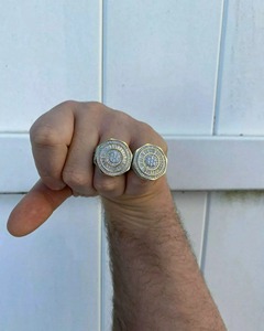 <b>Mens</b> Moissanite Iced Baguette Octagon Pinky <b>Ring</b> 14k Gold Plated 925 Sterling <b>Silver</b> Hip Hop Bling Jewelry Luxury Anniversary - Product Image 1