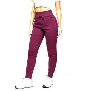 Pantalons pour femmes de qualité supérieure, nouvelle collection, confortables, avec ceinture élastique, en polaire pour l'automne et l'hiver, avec poches latérales, taille haute - Product Image 1