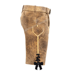 Nuevos Lederhosen Tradicionales Alemanes de Ante de Cabra Cortos para Hombre, Estilo Bávaro, para el Oktoberfest 2026 - Product Image 4