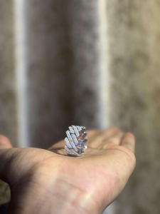Bague chaîne en moissanite pour femme, bijoux de luxe hip-hop, bague tendance étincelante, cadeau élégant - Product Image 1