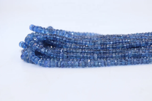 Cuentas facetadas de cianita natural de calidad AAA, forma rondel, de 4-6 mm, tira de 17 pulgadas para la fabricación de joyas a precio mayorista. - Product Image 4
