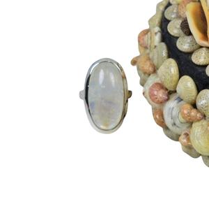 Arco Iris piedra lunar 925 anillo de piedras preciosas de plata esterlina joyería hecha a mano junio piedra natal forma ovalada anillo regalo para Navidad - Product Image 5