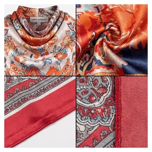 Women's Square Silk Scarf Floral Print Elegant Multi-Functional Fashion Accessory All Seasons - Product Image 4