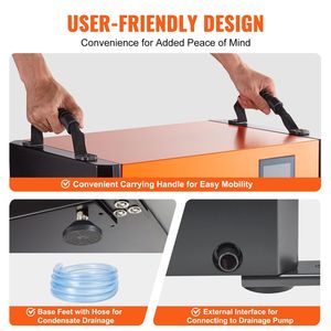 Deshumidificador Comercial de Gran Capacidad de 125 Pintas para Espacios Reducidos, Sótanos, Almacenes y Sitios de Trabajo con Manguera de Drenaje - Product Image 6