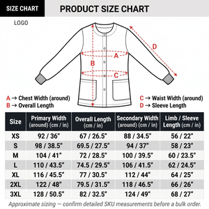 Women's Knit Snap Front Medical <b>Scrub</b> Jacket Long Sleeve Nurse Warm-Up Uniform Rayon Spandex - Product Image 6
