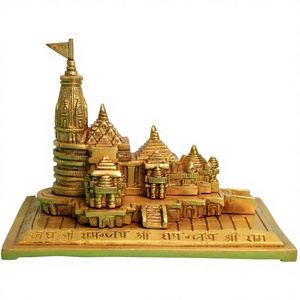 Brass Ram <b>Mandir</b> Gold Finish Brass Ram <b>Mandir</b> 3d Model Ram Ji Temple Best House warming gift anniversary gifr - Product Image 1