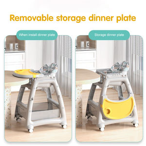 Silla Alta para Bebés, Silla <span class=keywords><strong>de</strong></span> Comedor para Cafetería, Silla Alta para <span class=keywords><strong>Niños</strong></span>, Silla Alta <span class=keywords><strong>de</strong></span> Plástico Resistente para Restaurante, Silla Alta para <span class=keywords><strong>Niños</strong></span> - Product Image 6