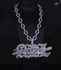 Moissanite Alternative Lab CVD Cuban Link Sterling Silver 18K/10K Gold IGI Certified Custom <b>Name</b> Hip Hop Fashion Jewelry <b>Chain</b> - Product Image 1