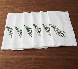 Wholesale Custom White Cotton Embroidered <b>Christmas</b> <b>Tree</b> Cloth Napkin Classic Hemstitch <b>Table</b> Napkins for Home Events Holidays - Product Image 1