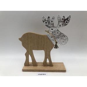 Wooden Reindeer Decorations Set of 2 Rustic Christmas Tabletop Ornament Animal Shape Laser Cut <b>Home</b> Decoration For <b>Gifting</b> Ideas - Product Image 2